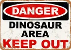 Оловянная табличка с изображением опасного динозавра, настенное украшение,
