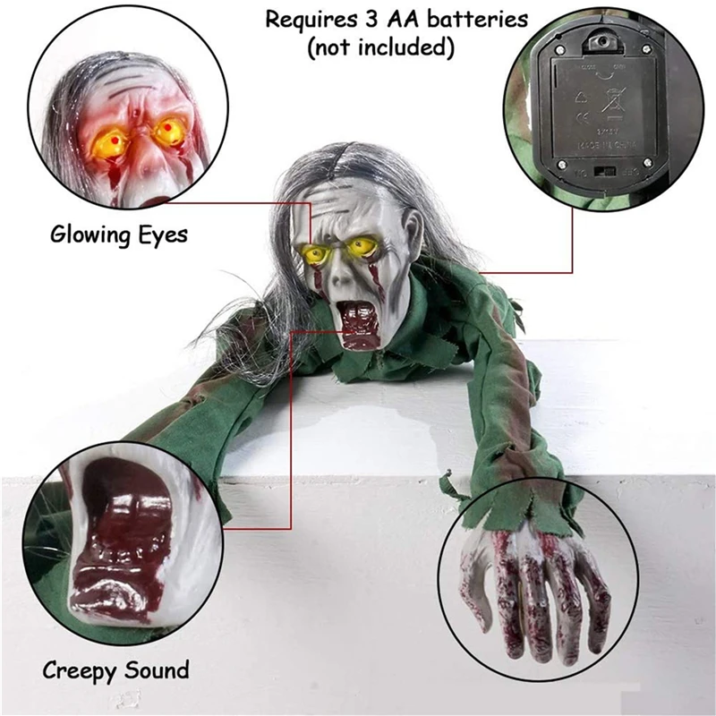 

New Fashion Halloween Electric Creeper Scary Voice Glowing Eyes Festival Toy Decorative Props Party supplies Holiday Decoration