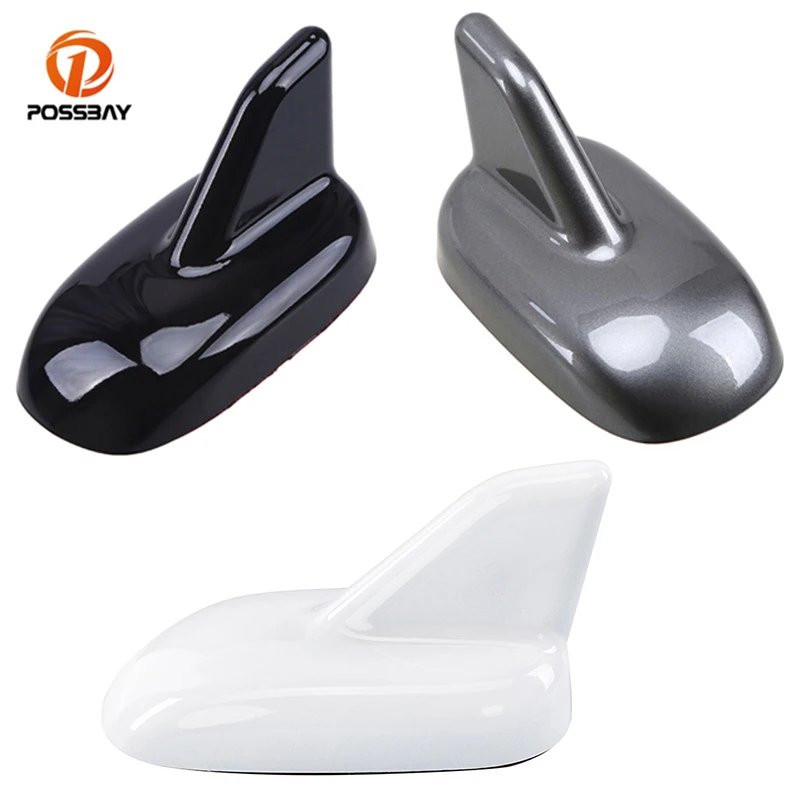 POSSBAY 10 Pcs Car Shark Fin Antenna Aerials Black/White/Gray Roof Stickers And Decasl for Honda VW Audi Peugtot Styling | Автомобили и