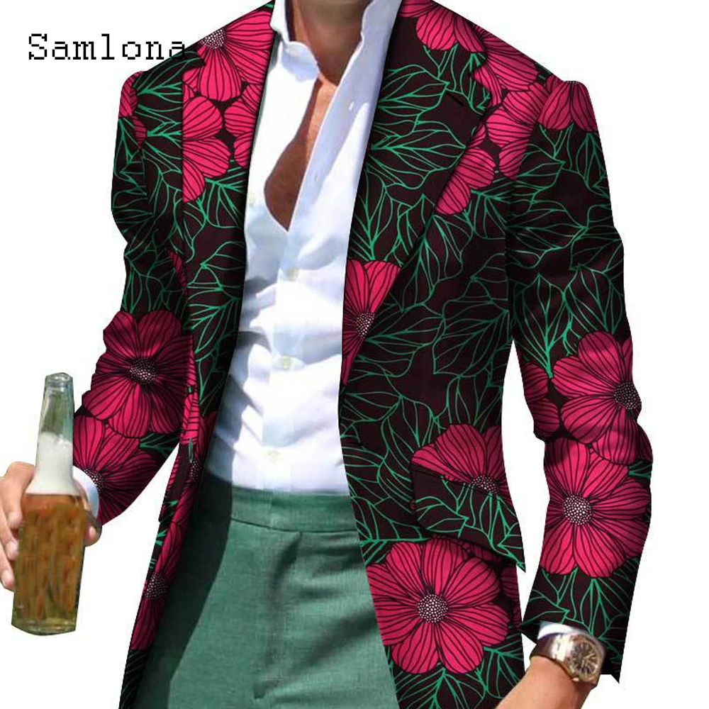 

Plus Size 6xl Men Fashion Blazers Lapel Collar Jackets Vintage 3D Print Outerwear Autumn Business Blazers Sexy Men Clothing 2021