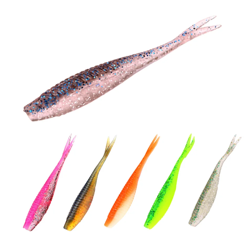 Мягкая силиконовая рыболовная приманка с разделенным хвостом 6 шт./лот 8 см 1 7 г