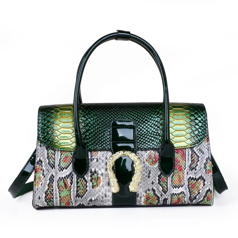 

Luxury Handbags Patent Leather Women Designer Crocodile Tote Bag Ladies High Quality Messenger Shoulder Bags Sac A Main Femme