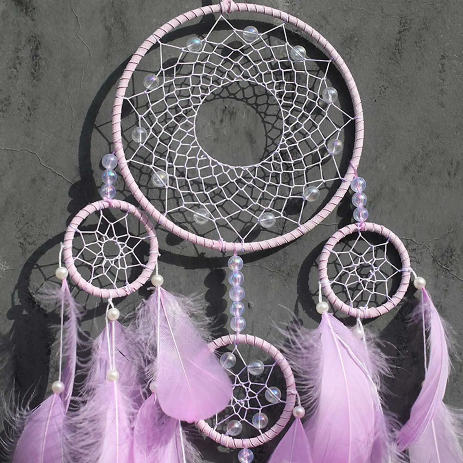 В стиле ретро украшенные перьями Круговой пером настенный Винтаж Dreamcatchers