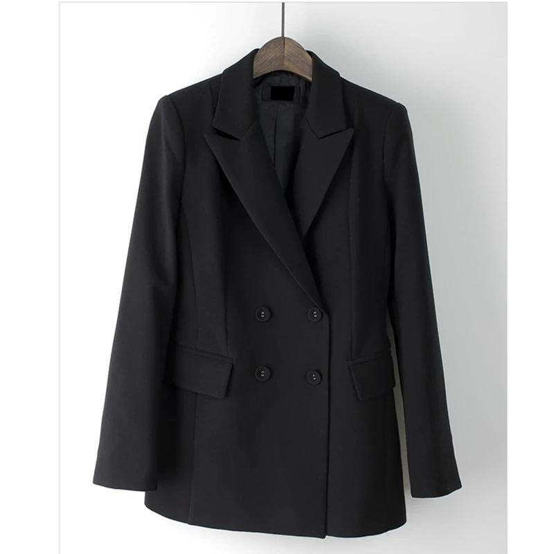 

Casual solid color women's professional pants suit two-piece high quality Autumn double-breasted ladies jacket Elegant trousers