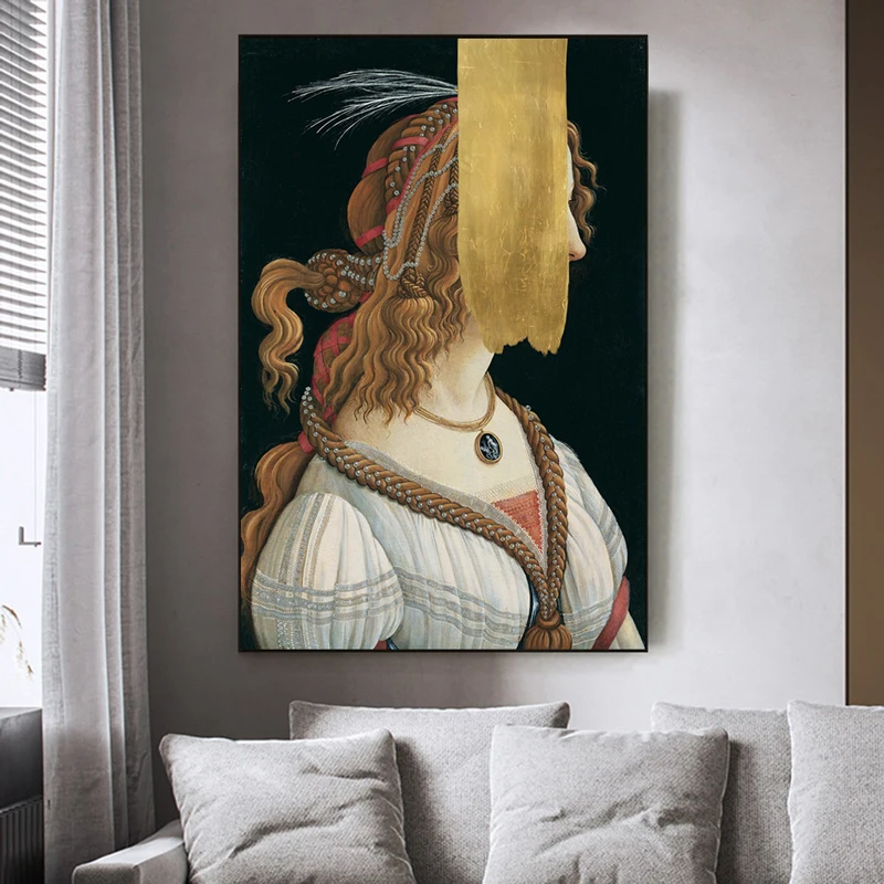 

Golden Hairs Girl Canvas Painting Posters And Prints On Wall Art Beautiful Woman Art Pictures For Living Room Decoration Cuadros