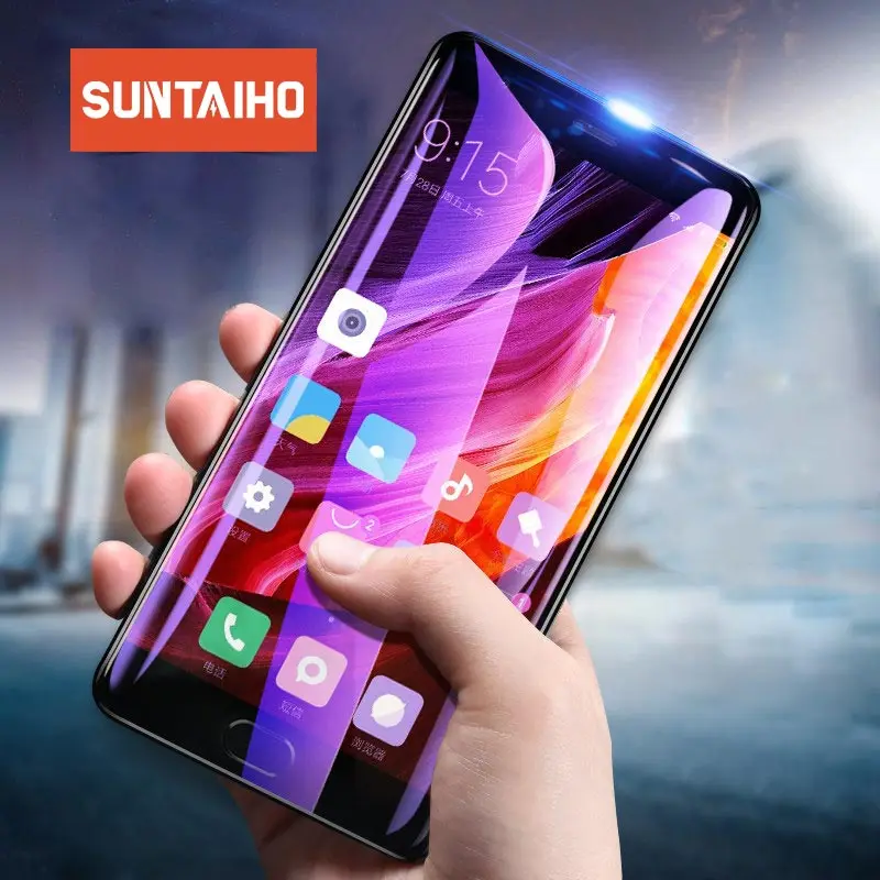 Suntaiho закаленное стекло для Xiaomi Redmi 4X Note 5X MAX2 MIX 9H полное покрытие анти голубой свет