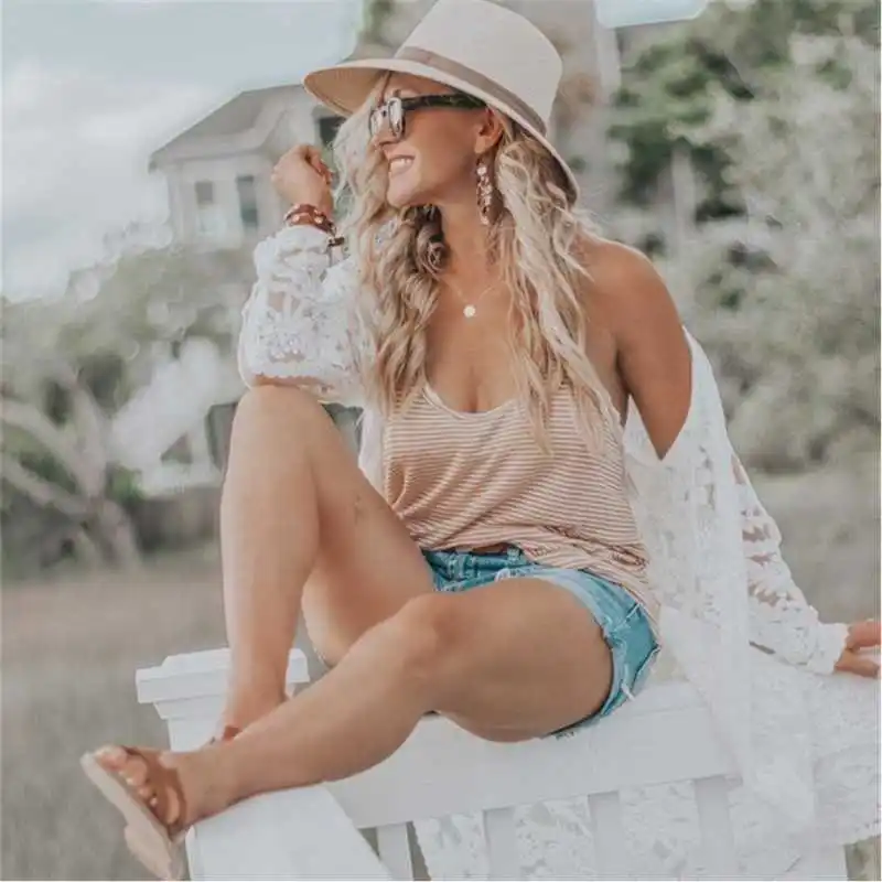 

Bikini Cover-ups Beach Sarong White Lace Long Kimono Cardigan Plus Size Women Beach Wear Swim Suit Cover Up Saida de Praia