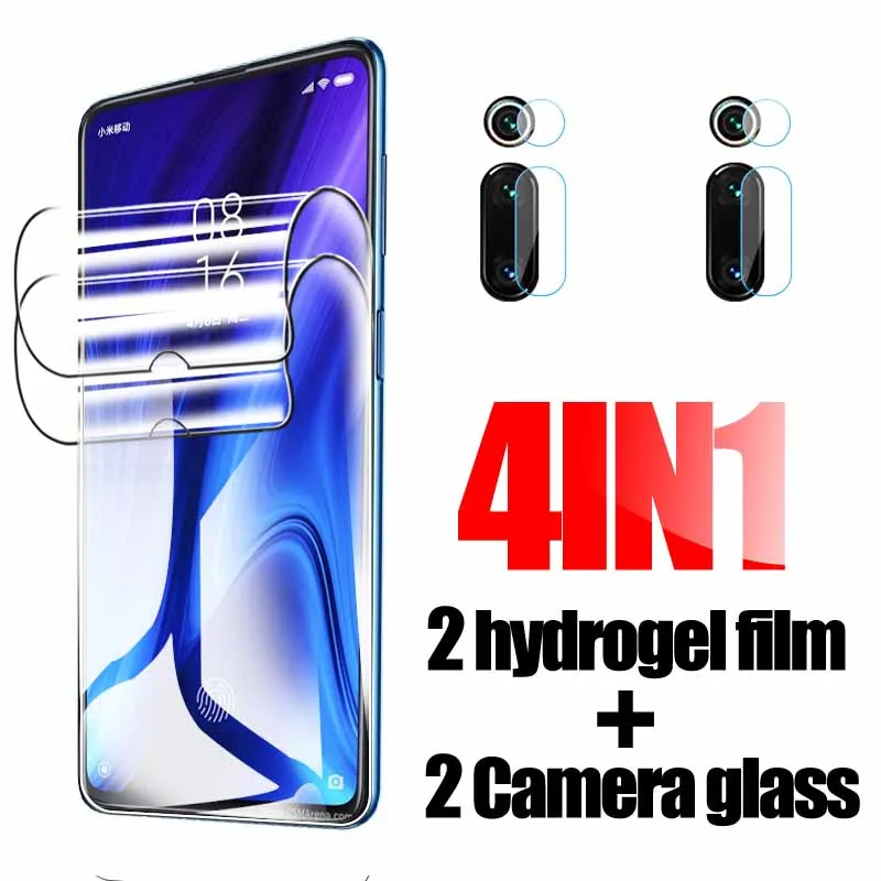 Гидрогелевая пленка 4 в 1 + прозрачная для камеры Xiaomi Redmi K20 Pro redmy 7 8 7A мягкая Mi 9 SE 9T 9X