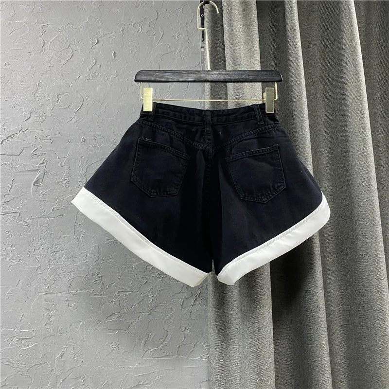 

2021 Summer Female New Fashion Korean Style Loose Denim Shorts Women's Simple Plus Size Wide Legs High Waist Jeans Hot Pants