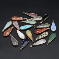 natural stone pendants long water drop labradorite amazonites charms for jewelry making diy women necklace earring gifts