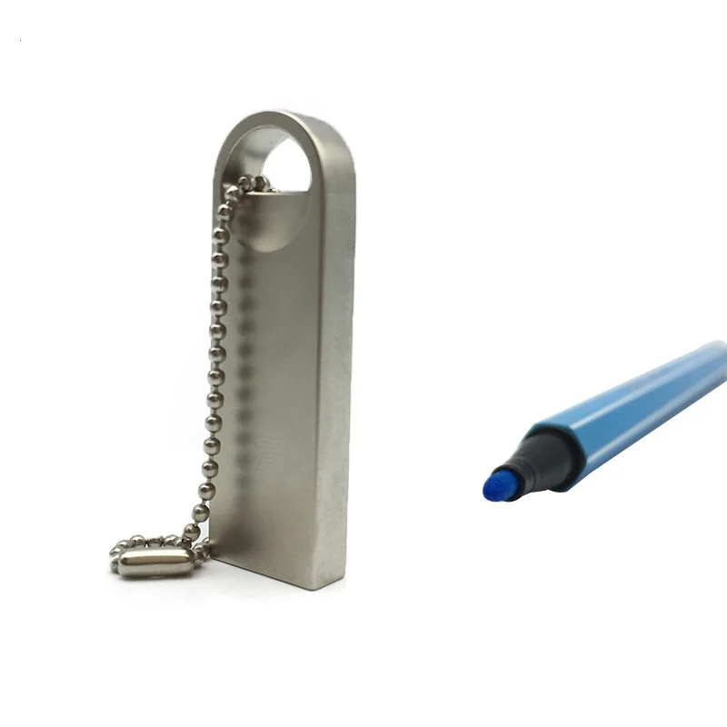 

mini usb flash drive 32gb full capacity USB 2.0 usb stick 128gb metal Silver pen drive 8GB 16gb pendrive 64gb free custom LOGO