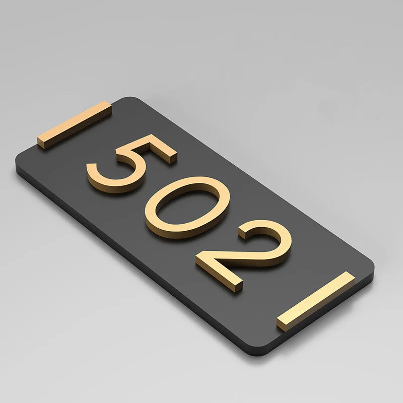Retro Style Acrylic Door Numbers Signs Wood Number Plate Apartment Hotel Digital House Adhesive Sticker Customized | Дом и сад