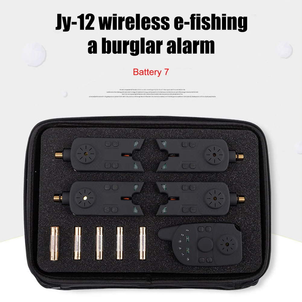 

Carp Fishing Bite Alarm Set Wireless Fishing LED Alert Bell Indicator Receiver Compression Resistance Outdoor Fishing