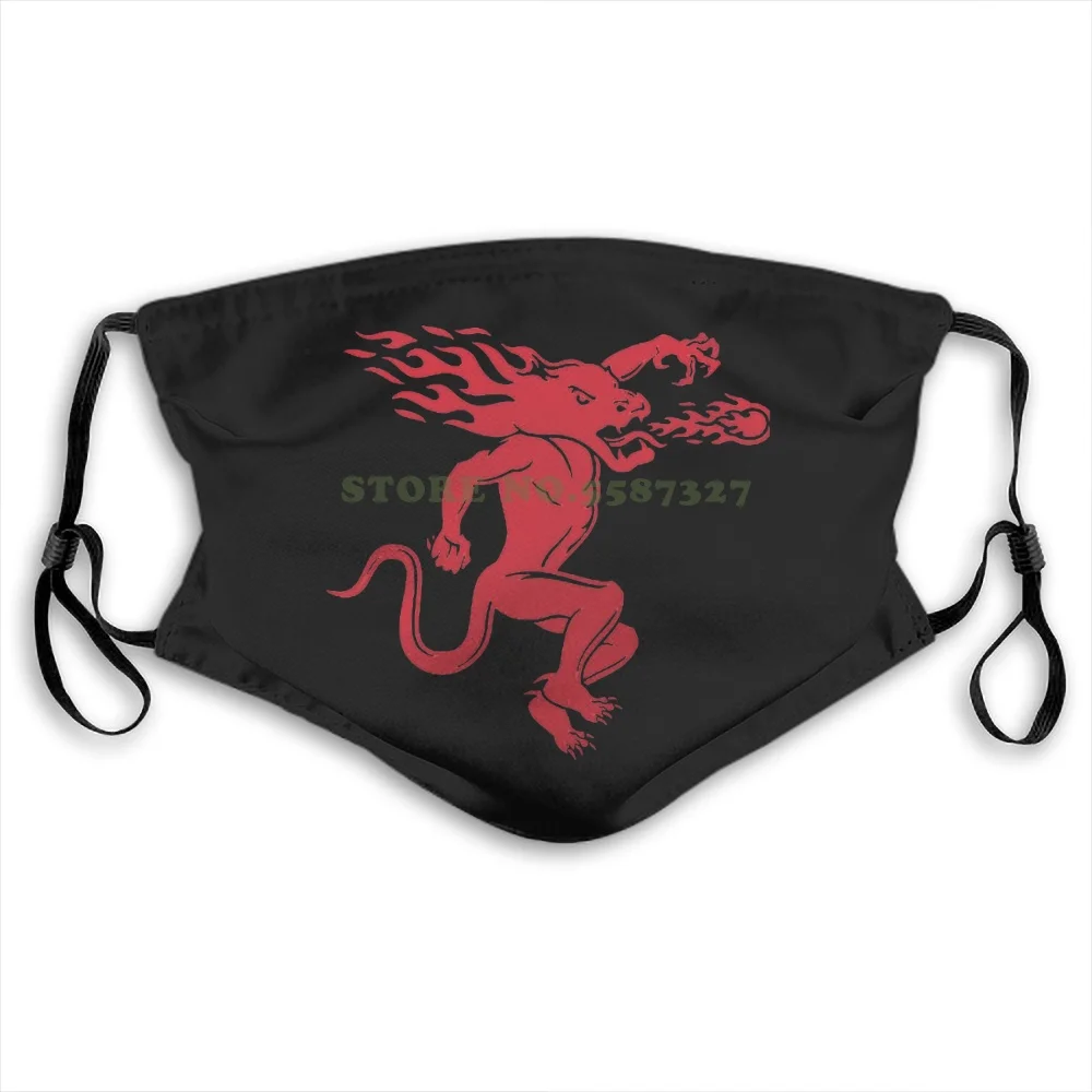 Маска для лица огненный шар Корица виски логотип искусство модный смешной дизайн