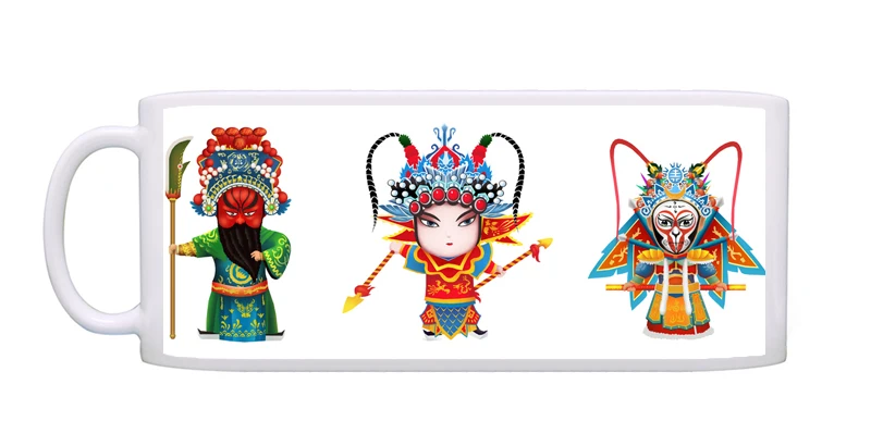 Белая керамическая кружка с изображением солнца Wukong Восточная мифическая