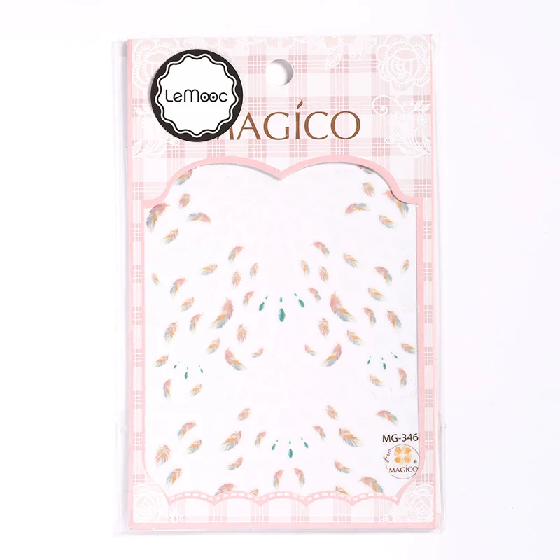 1 лист 3D наклейки на ногти цветок письмо дизайн Смешанные узорами ногтей