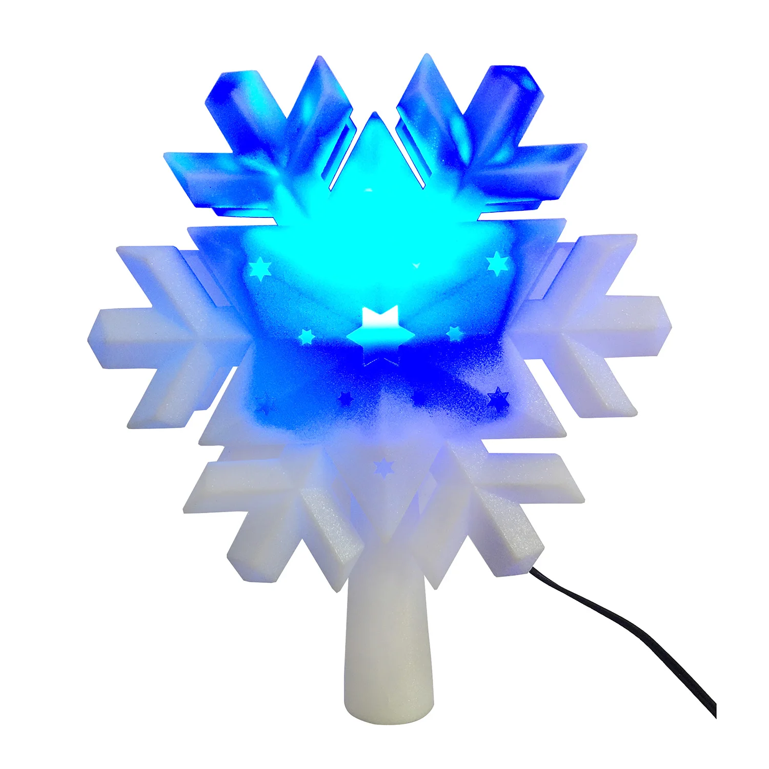 

Led Projection Snowflake Tree topper 2 colorful led light source Projection Hanger