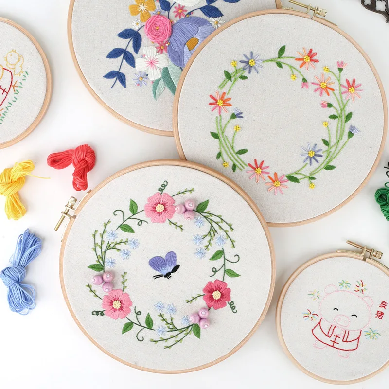Вышивка на алиэкспресс. Fatto a mano итальянская керамика. Stamped Cross Stitch Kits Preprinted Embroidery Cloth DIY Kits for Beginners-beautiful Flowers 10.6 inch x 15 inch.