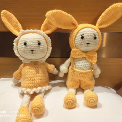 2pcs yellow Ручная работа, вязаная кукла, материал, посылка, шерсть, олень, незавершенная плюшевая игрушка, вязание крючком, инструменты для плетения - Цвет: 2pcs yellow