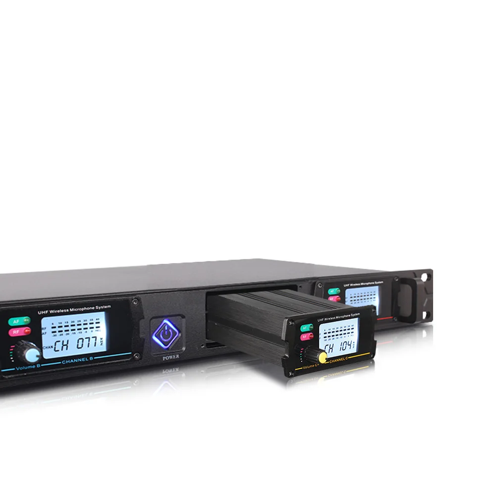 Профессиональный беспроводной микрофон 4 канальный динамический