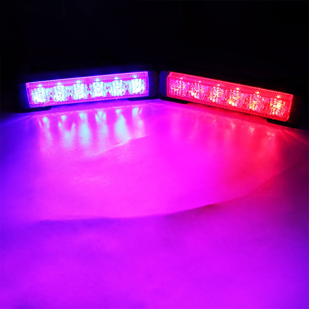 

2PCS/Set Car Strobe Warning Lights Highlight Emergency Lamps LED Long Bar Lights Auto Medium Grid Strobe Lamps Automobiles Parts