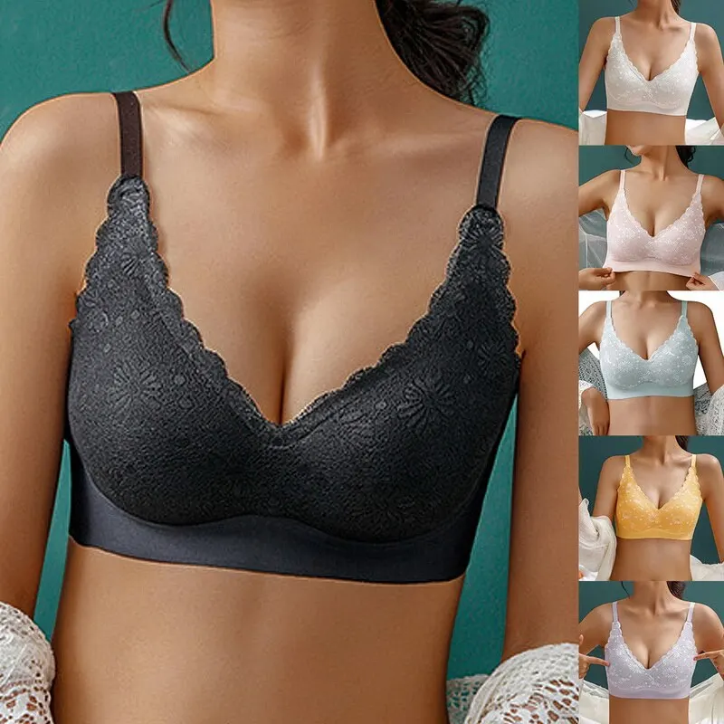 

Sports Bras for Women Hot 2020 Newest Print Wirefree lacy Seamless Bra for Sports Yoga Running Female Foral Breathable Underwear