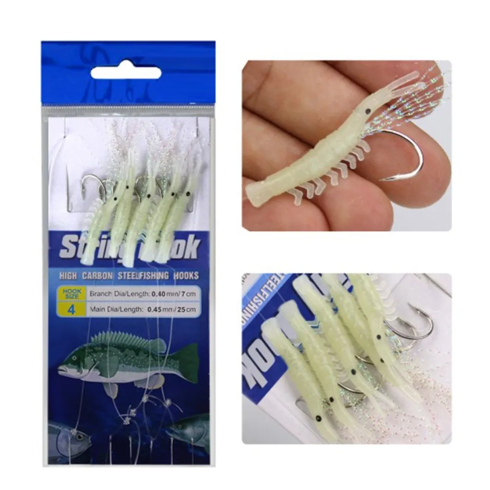 

5 In 1 String Hook Sets Bait Fishing Lure Fishing Tackle Hook Luminous