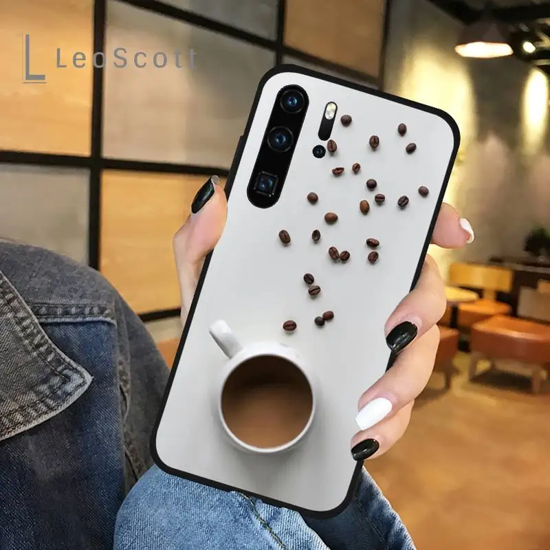 

Coffee casual pleasant sweet beautiful Phone Case For Huawei honor Mate P 9 10 20 30 40 Pro 10i 7 8 a x Lite nova 5t