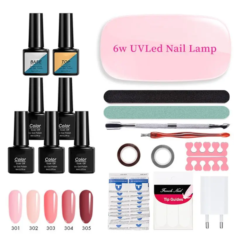 

Nail Extension Starter Kit with UV Light Nail Builder Gel Quick Manicure Tool Ki