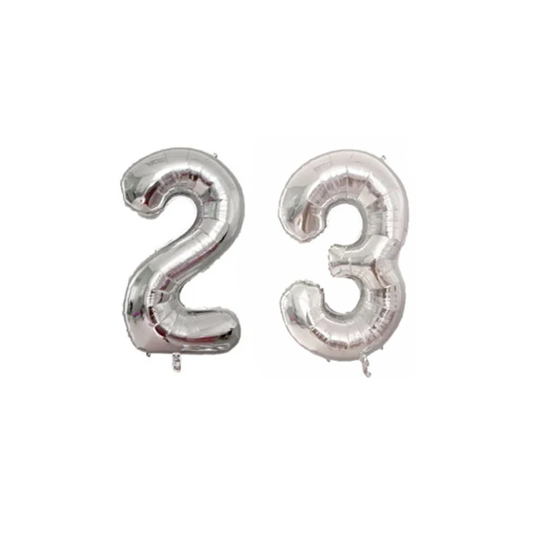 23 2 шт. Большой 3" Серебристые воздушные шарики большой Фольга шар 10/18/20/23 Вт, 30 Вт, 40 Юбилей празднование дня рождения свадьбы фон для студийной фотосъемки - Цвет: 23