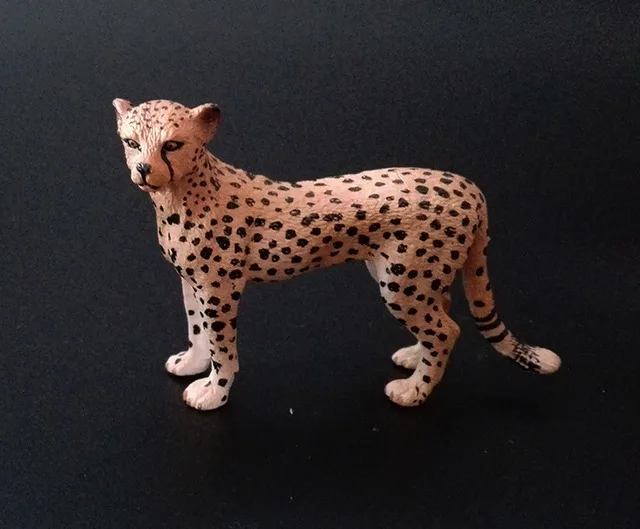 cheetah Оригинальная натуральная дикая джунгли, ферма, животное, птица, серия, леопард, кошка, пантера, ягуар, Коллекционная модель, детская игрушка, подарок для детей - Цвет: cheetah