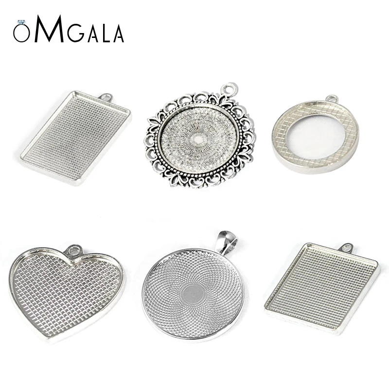 

10 шт./лот двухсторонний кабошон Очаровательная пустая оправа для подвески ожерелья Сделай Сам Изготовление ювелирных изделий Аксессуары ф...