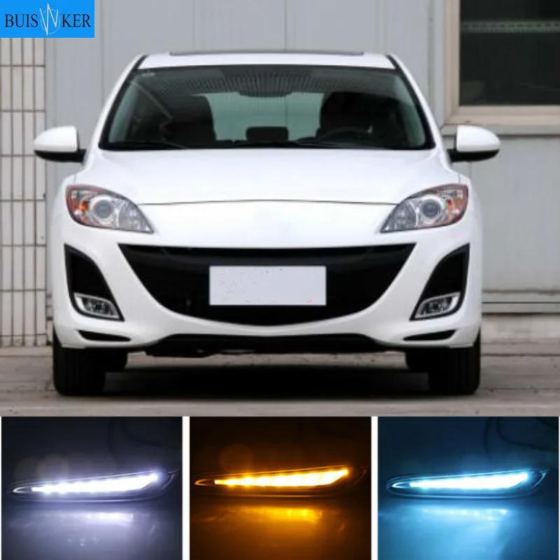 1 пара для Mazda 3 Mazda3 2010 2011 2012 2013 светодиодный DRL Дневной светильник желтый указатель