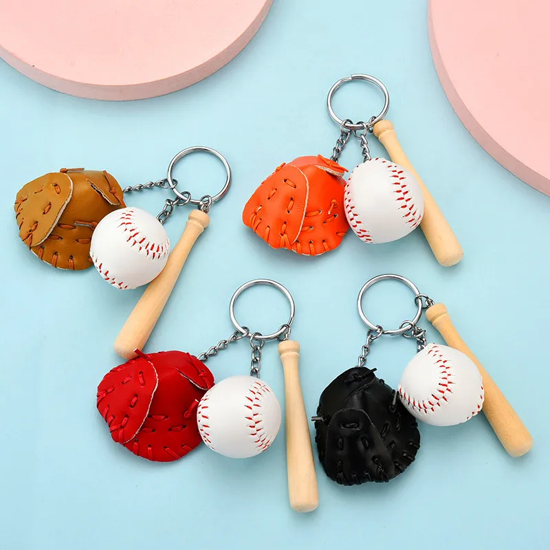 

Creative Baseball Keychain Simulation Baseball Three-piece Pendant Our Boyhood Key Ring Pendant Key Chain Gift for Boys Jewelry