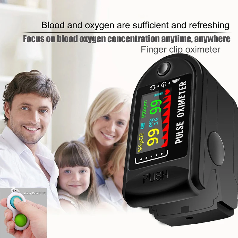 Пульсоксиметр на кончик пальца прибор для измерения уровня кислорода в крови Spo2