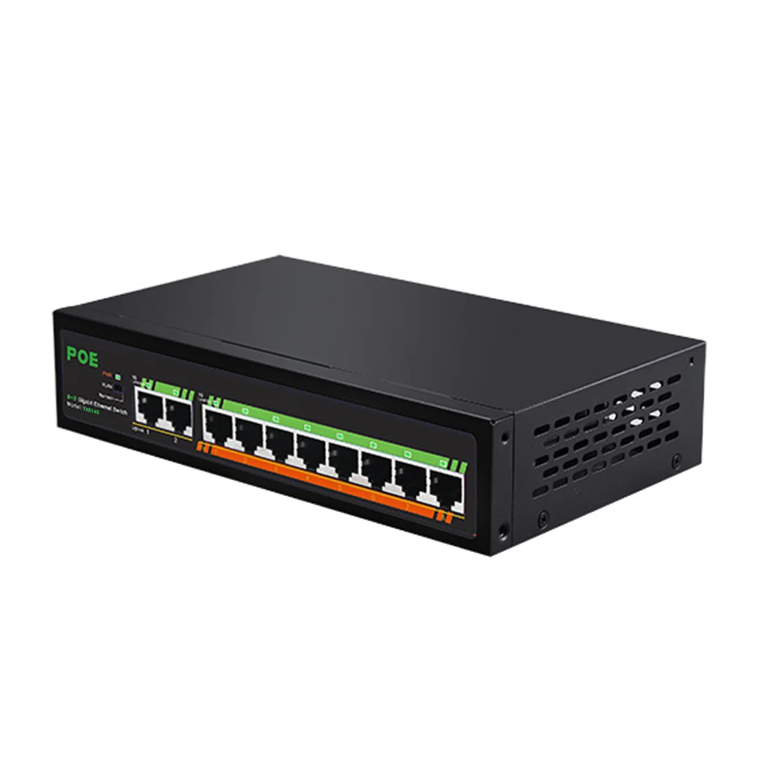 8 портов 10/100 Мбит/с гигабитный + 2 порта Uplink PoE коммутатор встроенный источник