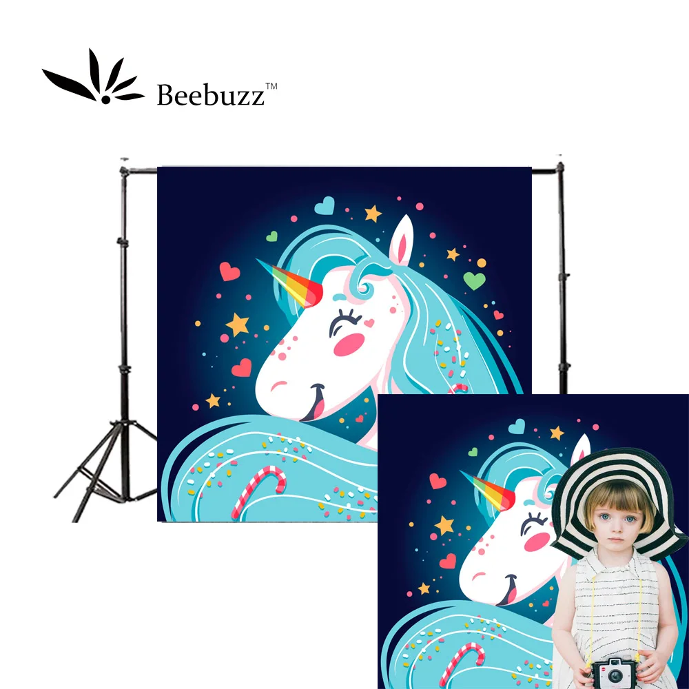 Студийный фон для фотосъемки детей Beebuzz с изображением голубой гривы