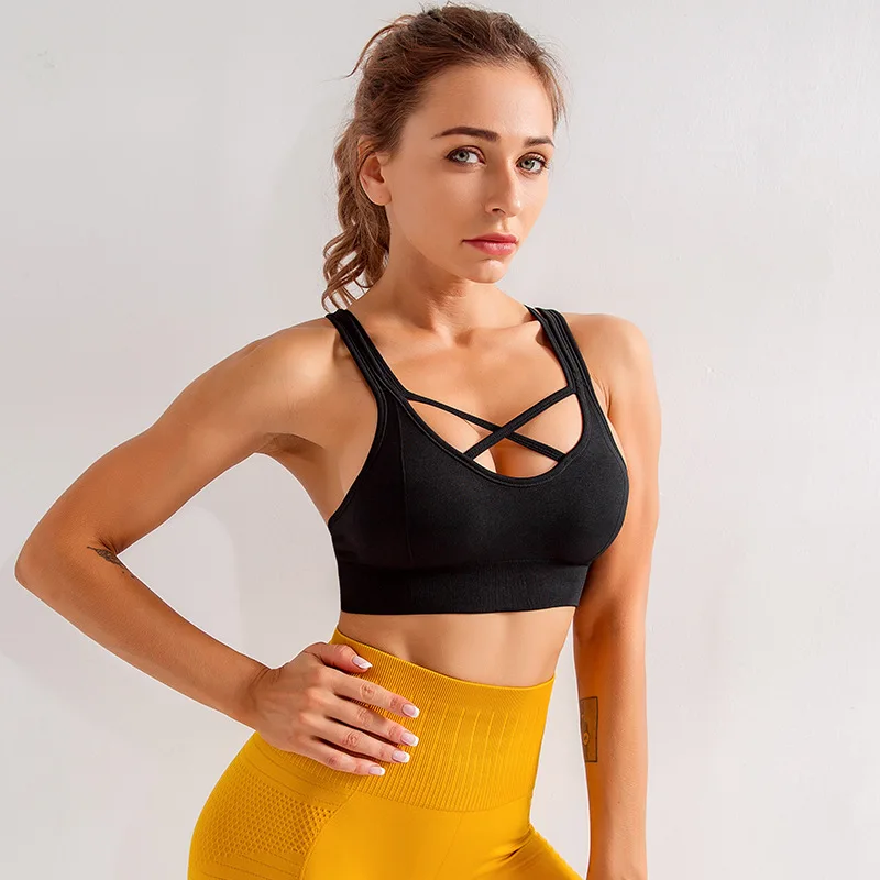 

New Racerback Sports Bras for Women- Padded Seamless High Impact Support for Yoga Gym Workout Fitness