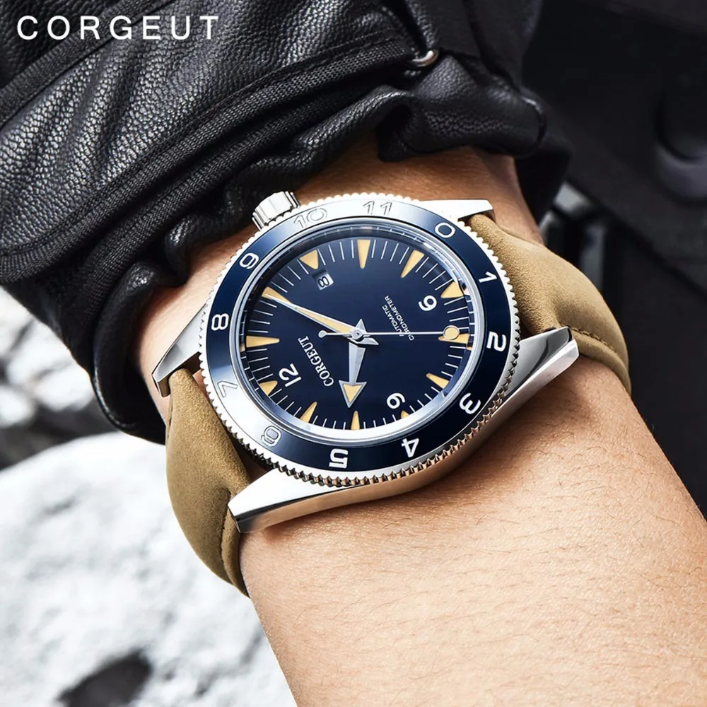 Часы MIYOTA мужские с сапфировым стеклом автоматические механические наручные часы