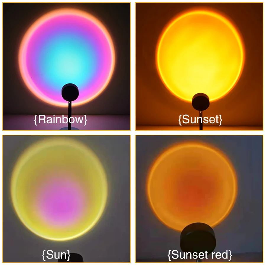 

Sunset Projector Lamp LED Night Light Bedroom Romantic Projector for Wedding Birthday Party Festival Background Wall Color Lamp