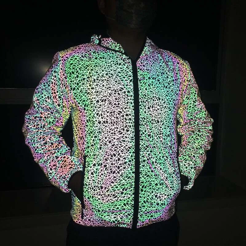 Цветные Светоотражающие ночные куртки KIOVNO для мужчин пальто светоотражающие в