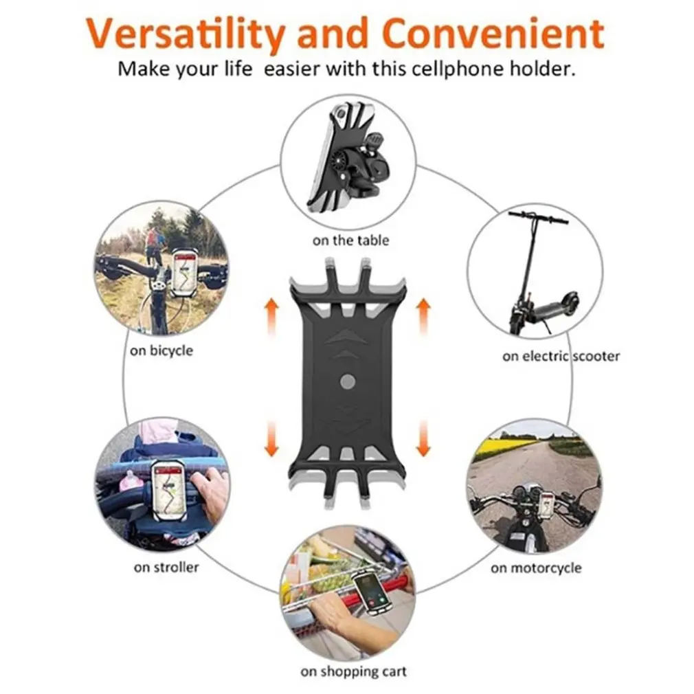 

Universal Bicycle Mobile Phone Holder Silicone Motorcycle Bike Handlebar Stand Mount Bracket Mount Phone Holder For iPhone