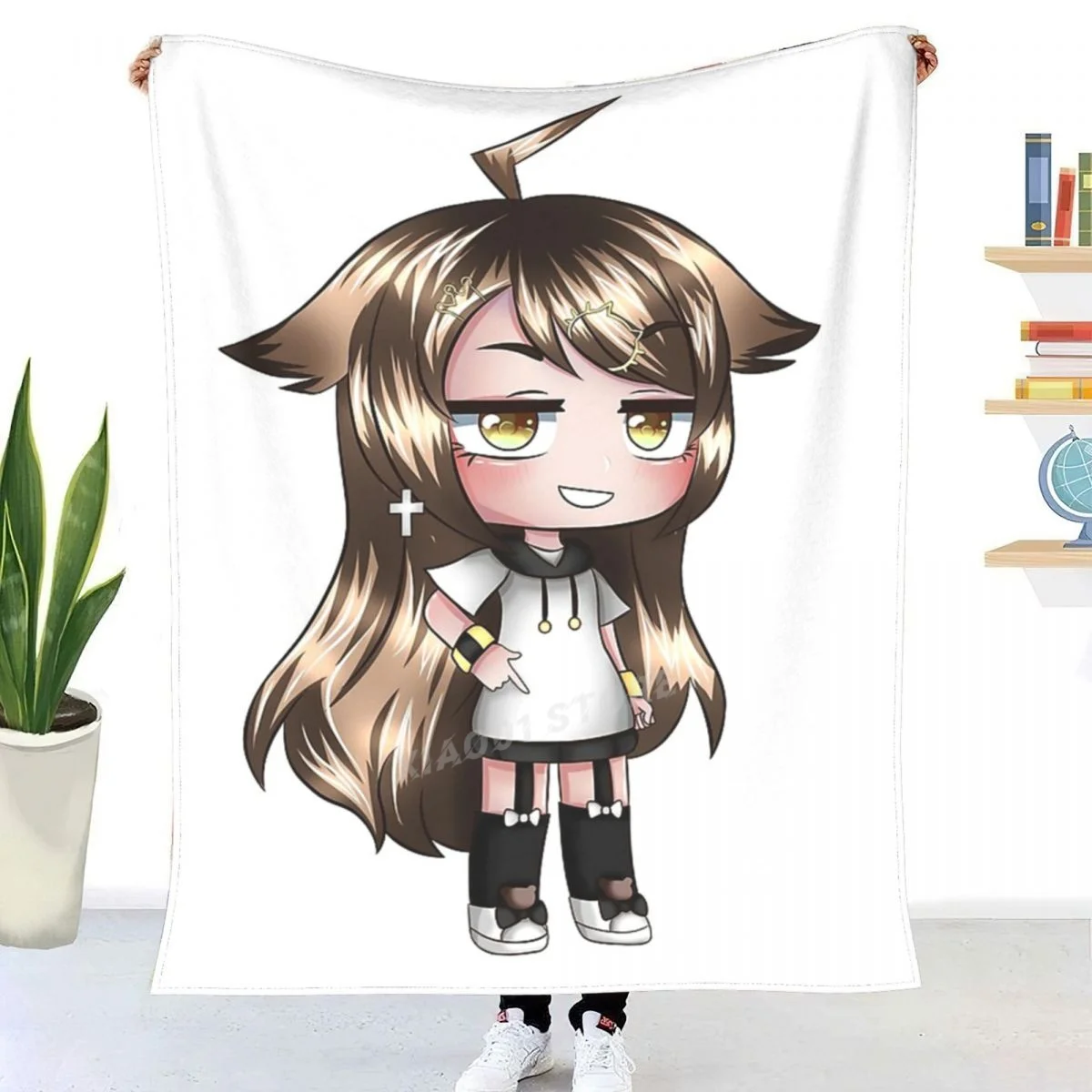 

Yamasaki-san - Gacha Edit Throw Blanket Sherpa Blanket Bedding soft Blankets