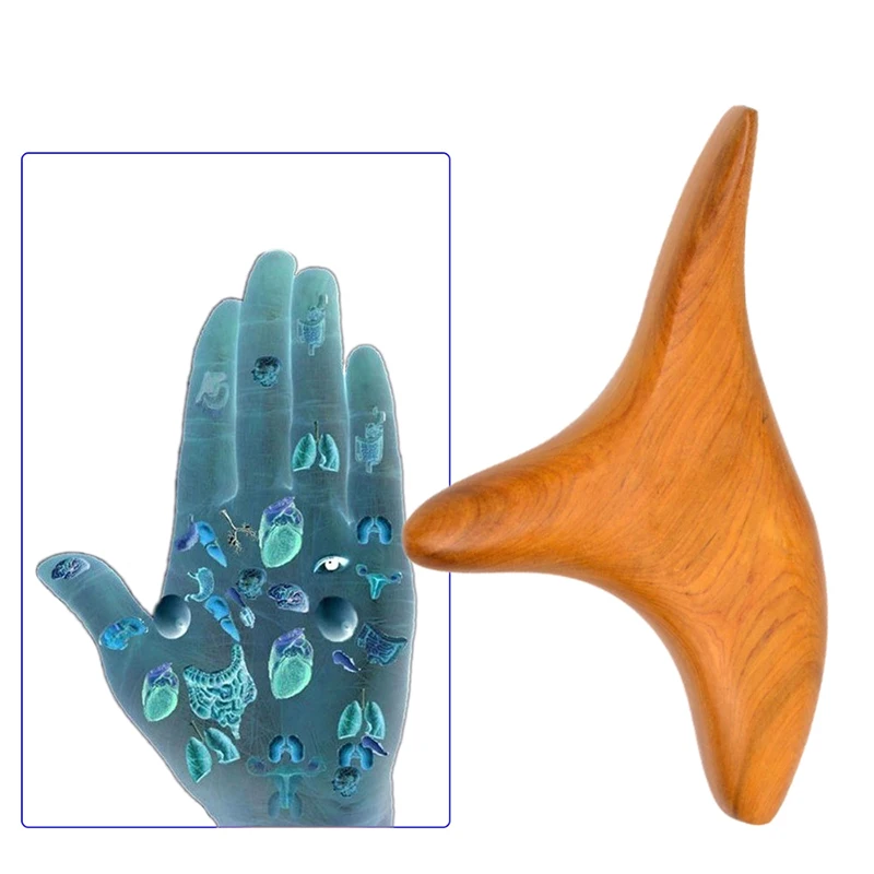 

1PC Trigeminal Body Massager Neck Shiatsu Reflexology Wooden for Blood Circulation