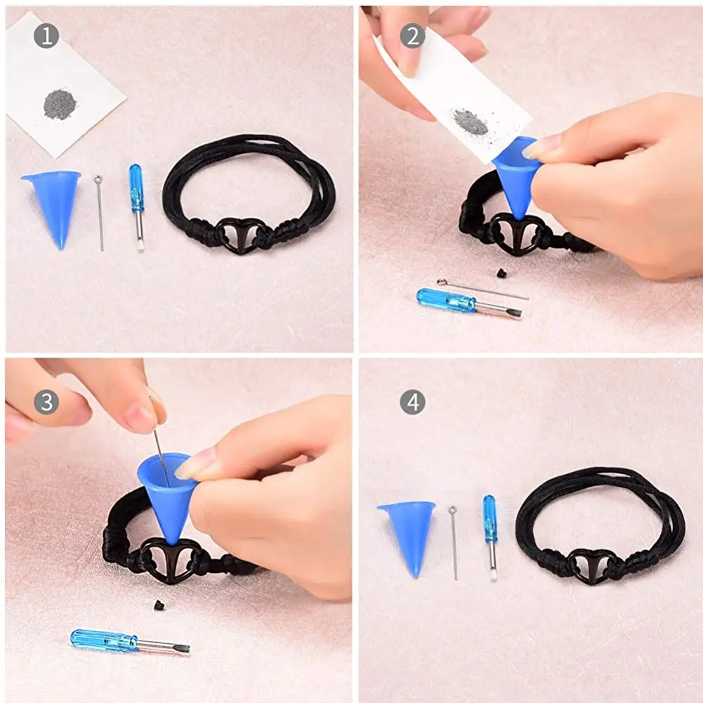 Простая черная веревка любовь сердечко кремация ювелирные изделия Мемориал урна