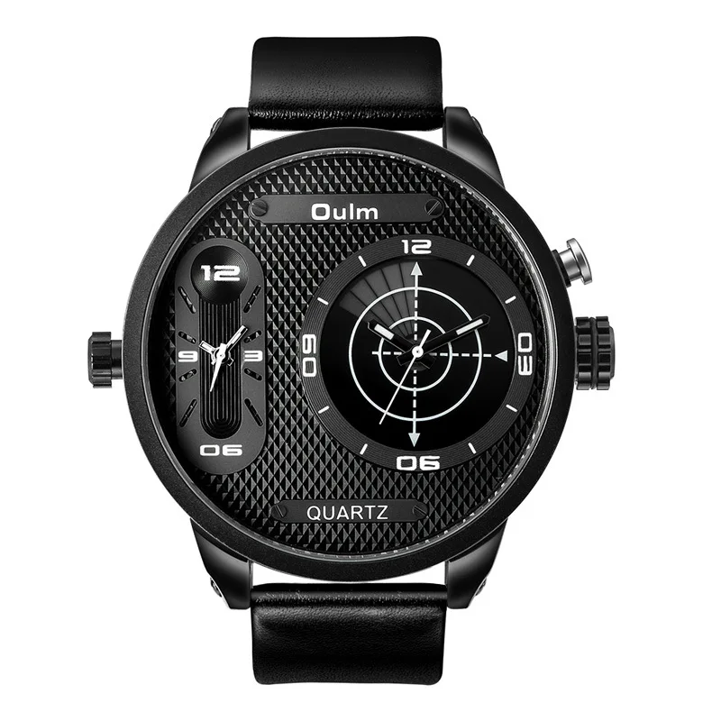

Men Watches 2020 Luxury Fashion Men's Watch Shi Ying Men's Watch Dual Time Zone Large Dial Luminous Leather Watch Custom Logo