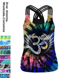 Женский жилет с символикой Ом NADANBAO, топ с 3D принтом мандалы, ацтекские круглые Топы на бретельках с цветочным принтом Омбре, модный сексуальный топ с открытой спиной