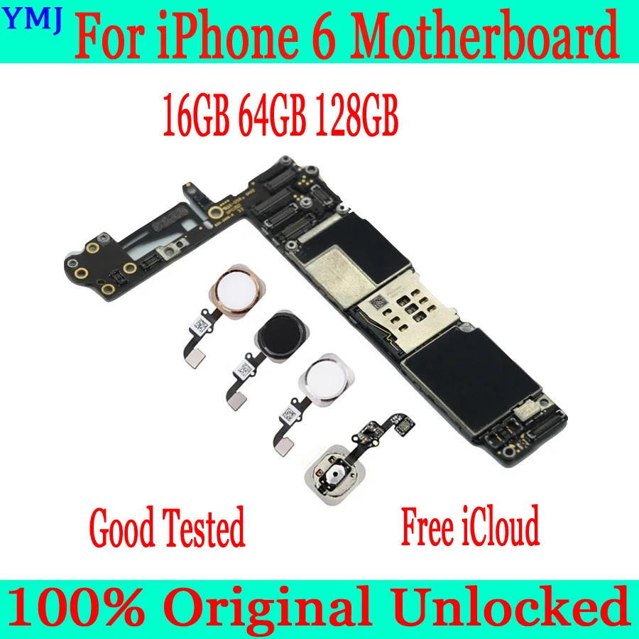 Полностью разблокированная материнская плата для iPhone 6 4 7 дюйма с/без Touch ID