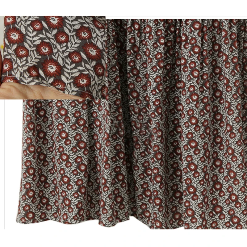 2022 Plus Size 4XL O-Neck Women Print Flowers Shirt Dress Fall Elegant Vintage Long Sleeve Loose Casual Female Dress Robe