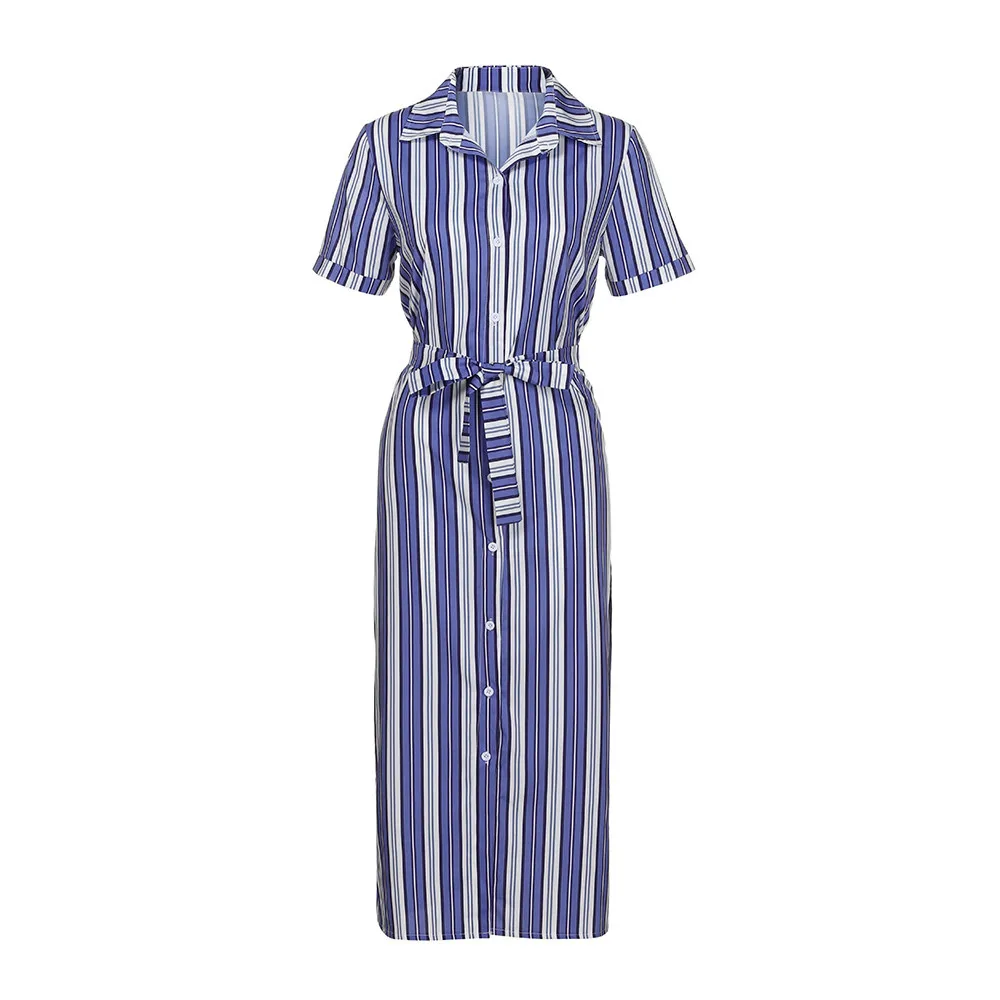 Женские платья в полоску Vadim летние вечерние с коротким рукавом Пляжное Платье